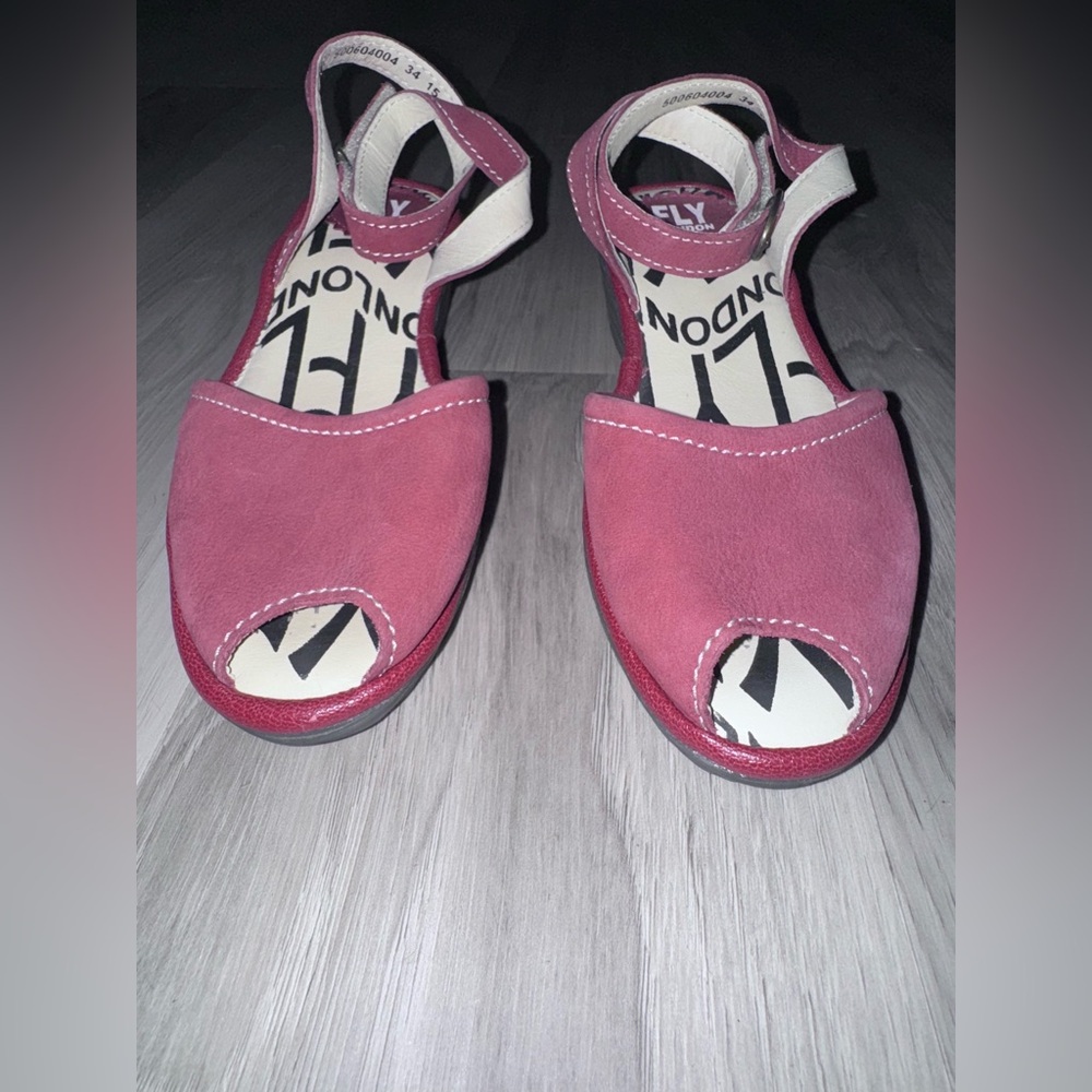 Fly London Women's Burgundy Open-Toe Sandals - Picture 3 of 11